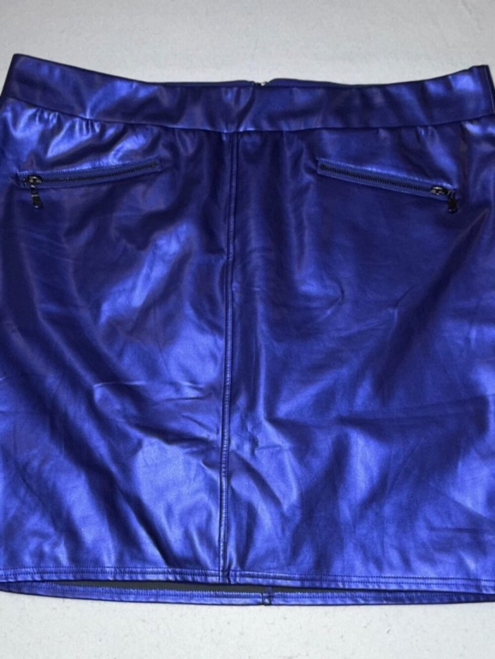 Torrid Women Mini PU Pencil Skirt Electric Blue Faux Leather Size 2 2X 18-20